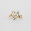 1.52 CT Marquise Cut Lab grown Diamond Side Stone with Pave Setting Engagement Ring