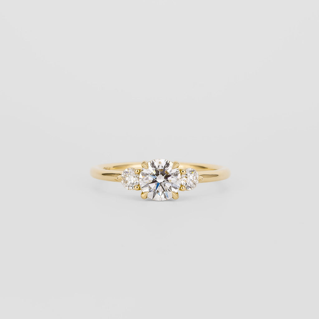 0.72 CT - 2.72 CT Round Cut Lab grown Diamond Three Stone Engagement Ring