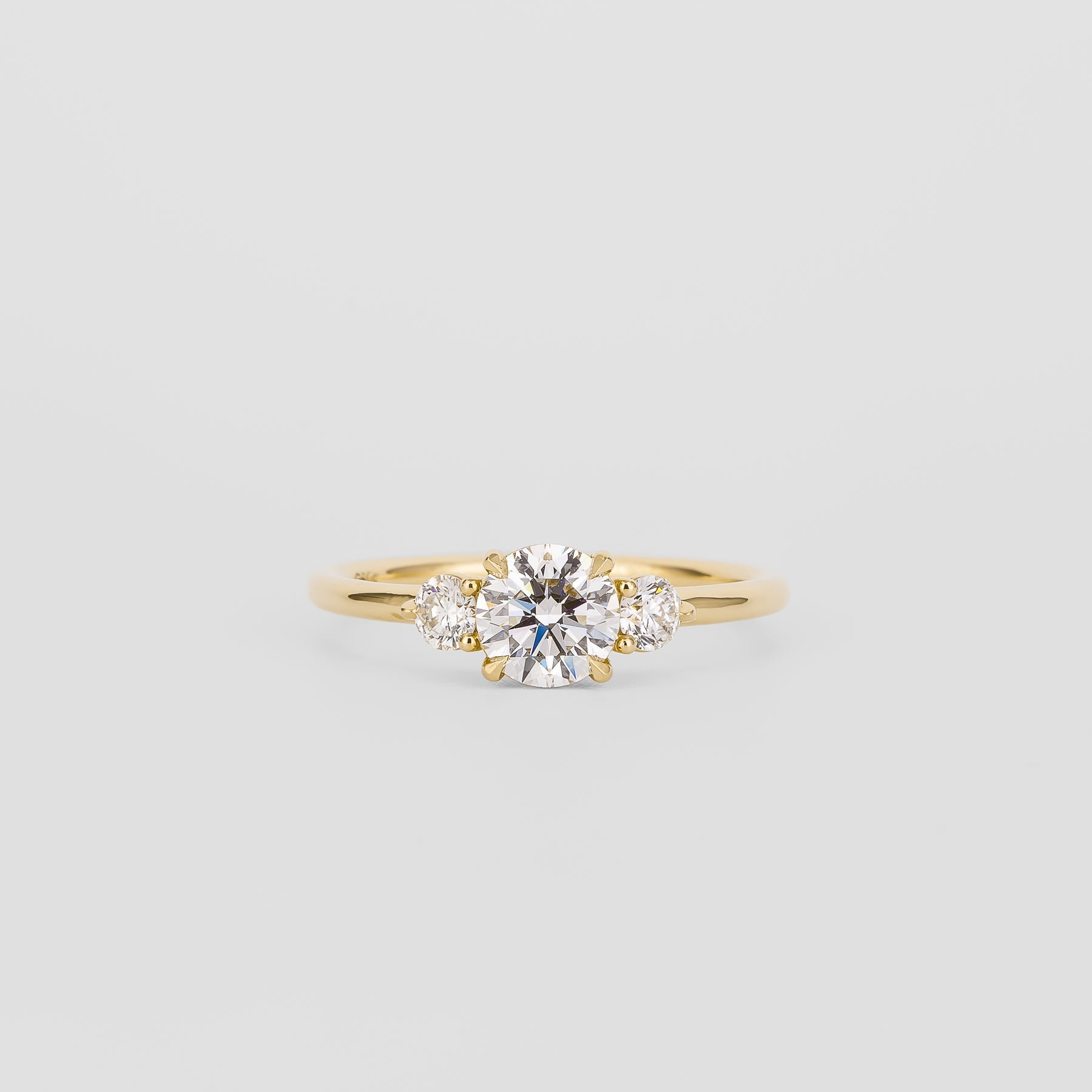 0.72 CT - 2.72 CT Round Cut Lab grown Diamond Three Stone Engagement Ring