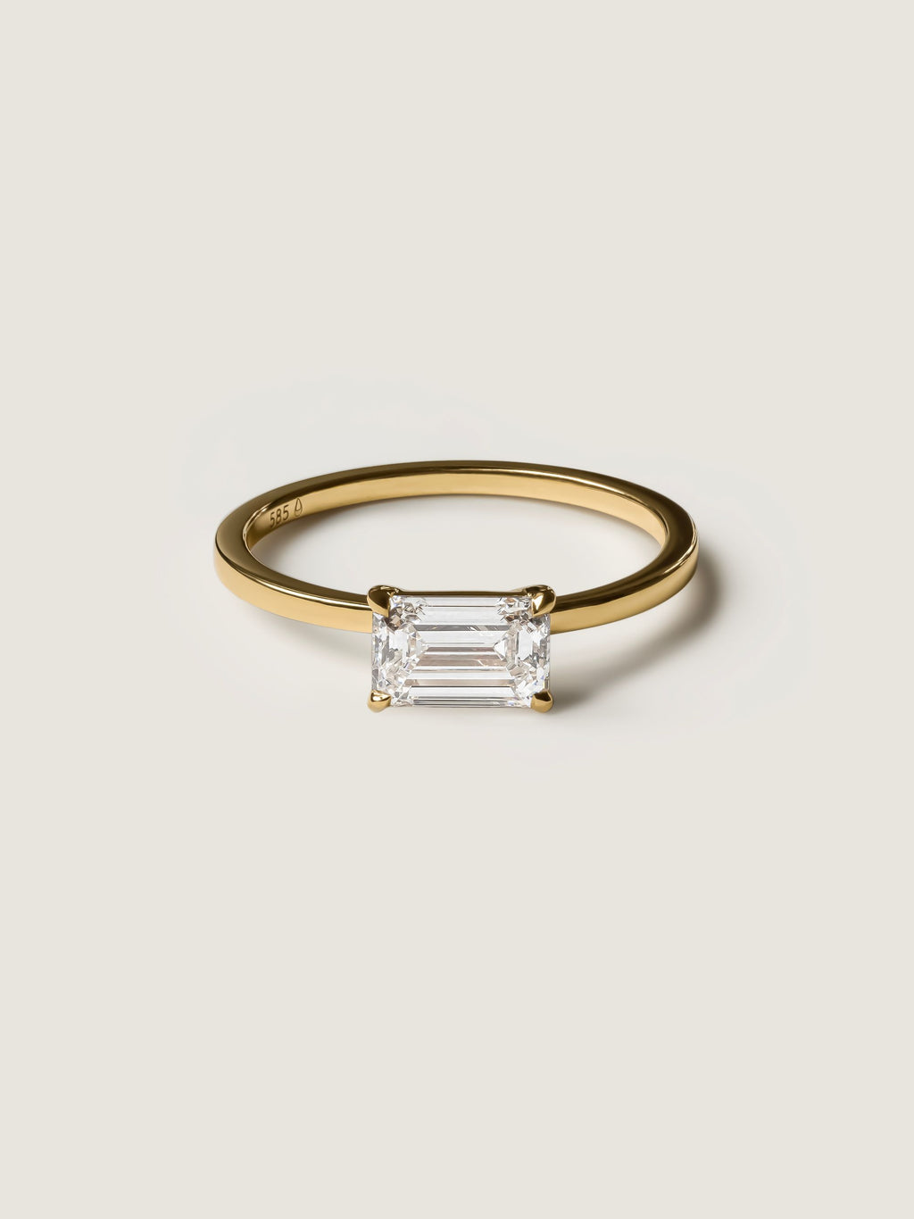 1 CT - 3 CT East-West Emerald Cut Lab grown Diamond Solitaire Engagement Ring