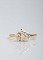 1.25 TCW Pear Cut Two Stone Moissanite Engagement Ring