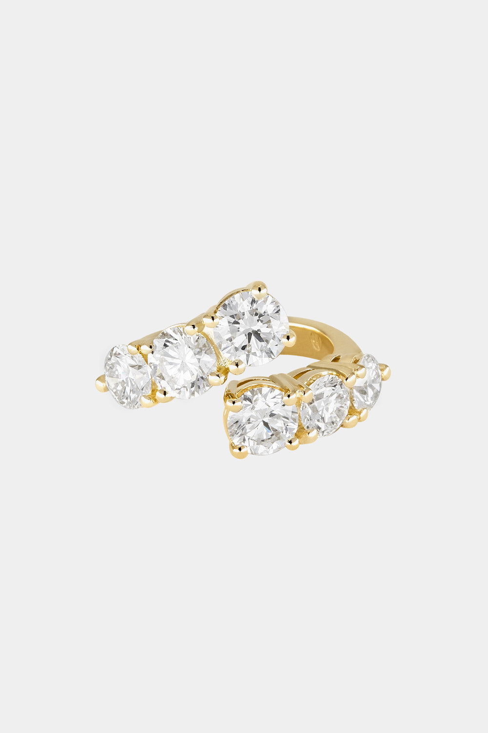 3.8 TCW Round Cut Lab grown Diamond Open Band Pave Engagement Ring