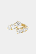 3.8 TCW Round Cut Lab grown Diamond Open Band Pave Engagement Ring