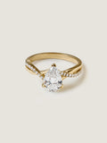 1 CT - 2 CT Pear Cut Lab grown Diamond Twisted Pave Setting Engagement Ring