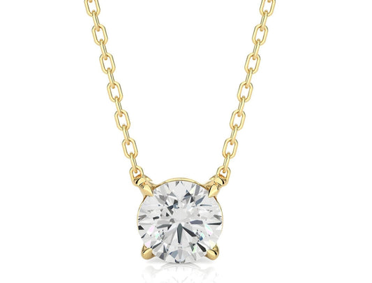 1.03 CT Round Cut Moissanite Diamond Solitaire Pendant Necklace