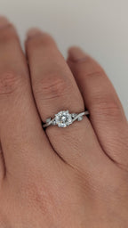 1 CT Round Cut Nature Inspired Moissanite Engagement Ring