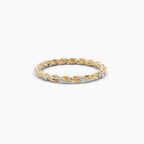 0.14 TCW Round Moissanite Twisted Full Eternity Wedding Band