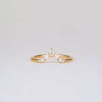 0.17 TCW Marquise, Pear & Round CVD Diamond V-Shaped Wedding Band