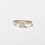 1.27 CT - 3.27 CT Asscher Cut Lab grown Diamond Channel Setting Engagement Ring