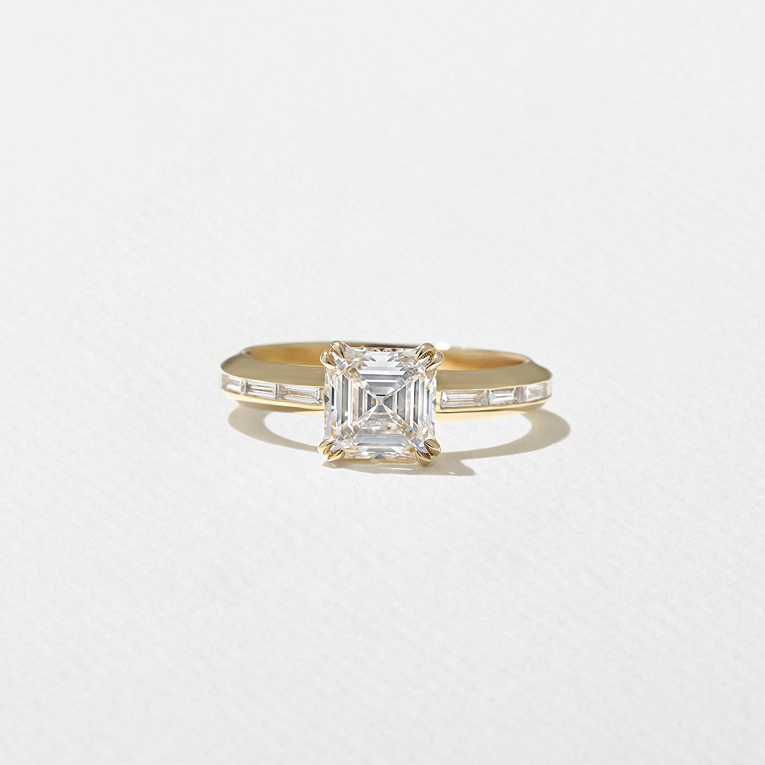 1.27 CT - 3.27 CT Asscher Cut Lab grown Diamond Channel Setting Engagement Ring