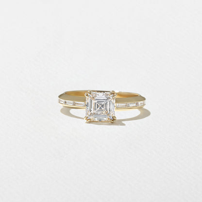 1.27 CT - 3.27 CT Asscher Cut Lab grown Diamond Channel Setting Engagement Ring