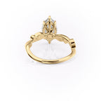 2 CT - 2.5 CT Marquise Cut Hidden Halo Milgrain Moissanite Engagement Ring