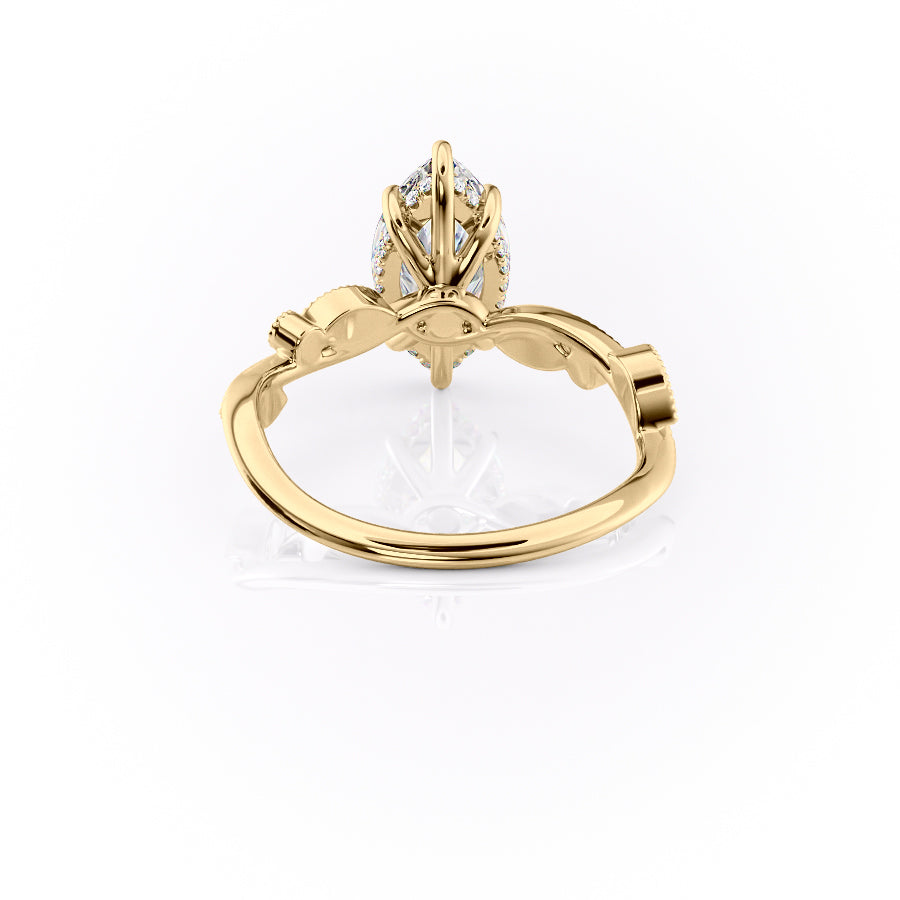 2 CT - 2.5 CT Marquise Cut Hidden Halo Milgrain Moissanite Engagement Ring