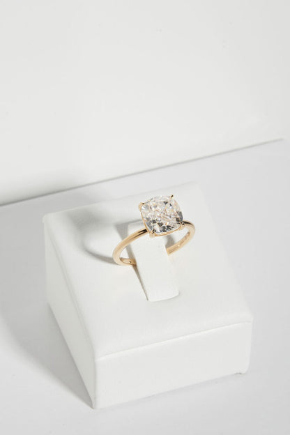 1 CT - 2 CT Cushion Cut Solitaire Moissanite Engagement Ring