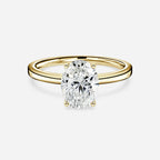 2 CT - 3 CT Oval Cut Hidden Halo Moissanite Engagement Ring