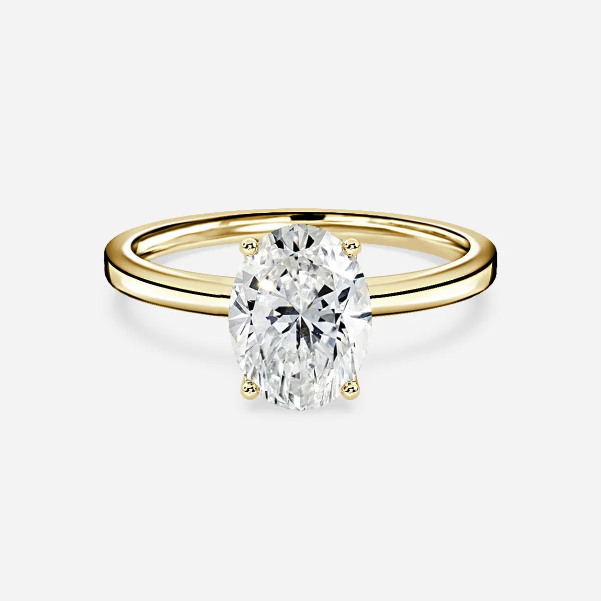 2 CT - 3 CT Oval Cut Hidden Halo Moissanite Engagement Ring
