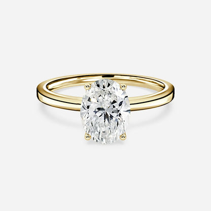 2 CT - 3 CT Oval Cut Hidden Halo Moissanite Engagement Ring