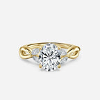 1.9 CT - 2.9 CT Oval Cut Twisted Cluster Moissanite Engagement Ring