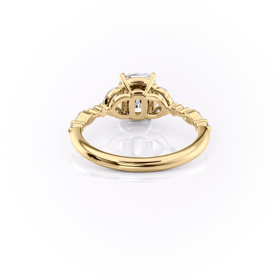 1 CT - 2 CT Elongated Cushion Cut Cluster Moissanite Engagement Ring