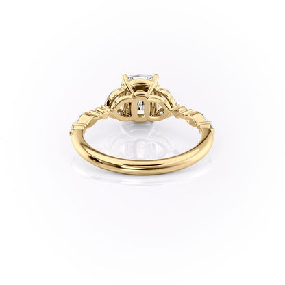 1 CT - 2 CT Elongated Cushion Cut Cluster Moissanite Engagement Ring