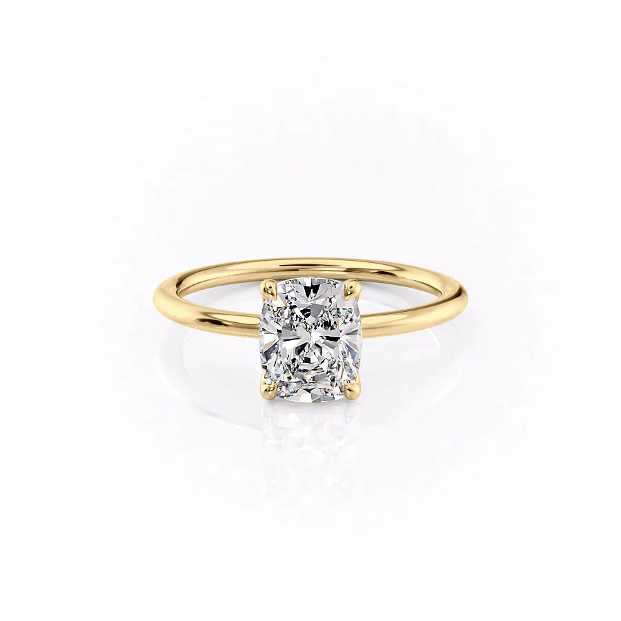 2.5 CT Elongated Cushion Solitaire Moissanite Engagement Ring