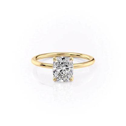 2.5 CT Elongated Cushion Solitaire Moissanite Engagement Ring