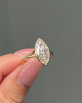 Marquise Lab grown Diamond Split Shank Bezel Engagement Ring