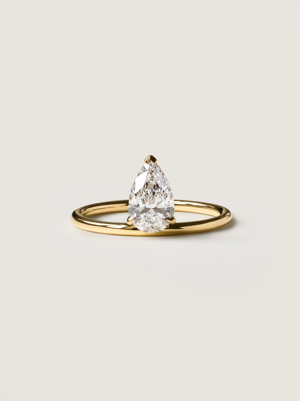 1 CT - 3 CT Pear Cut Lab grown Diamond Solitaire Engagement Ring