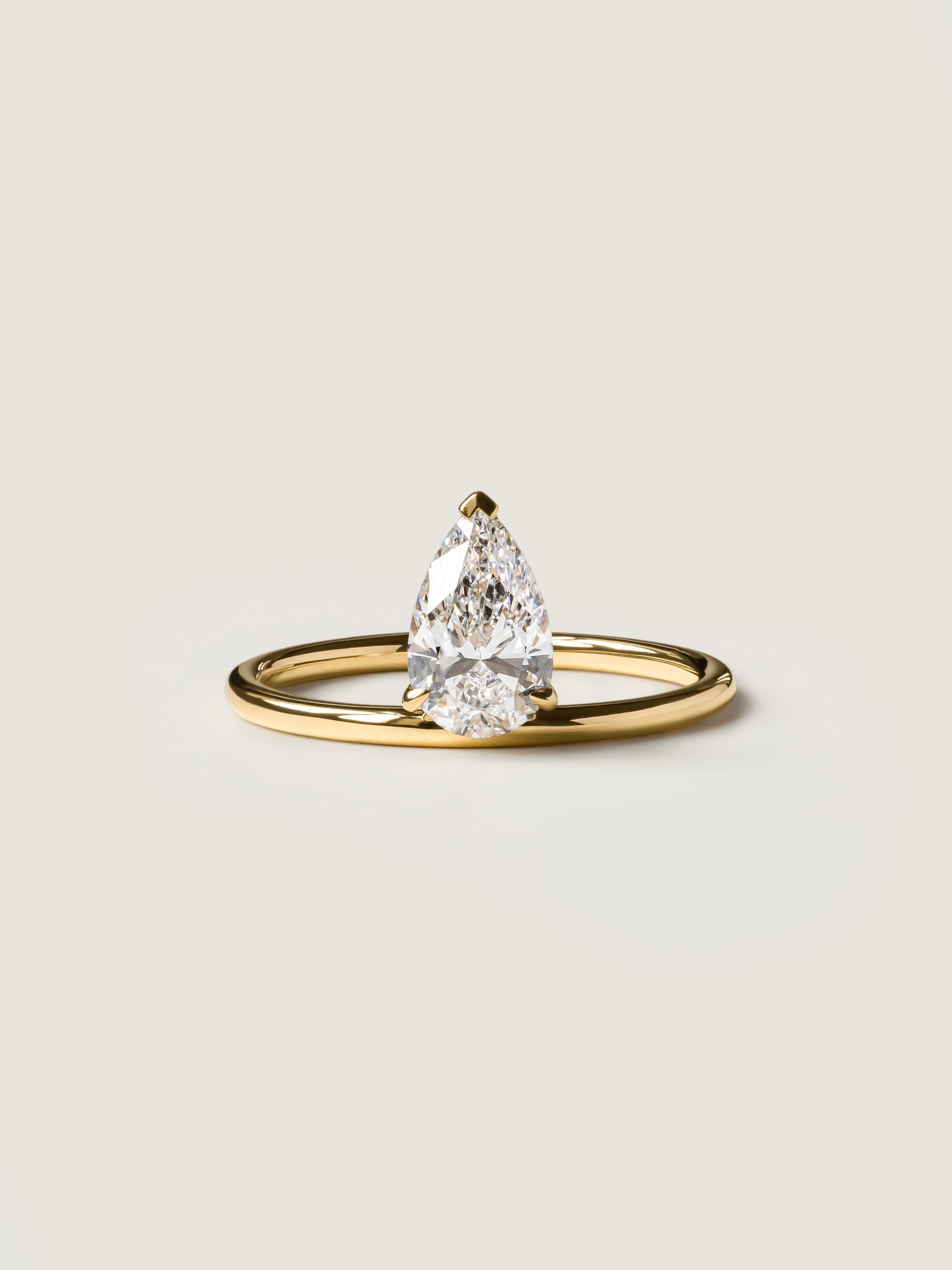 1 CT - 3 CT Pear Cut Lab grown Diamond Solitaire Engagement Ring