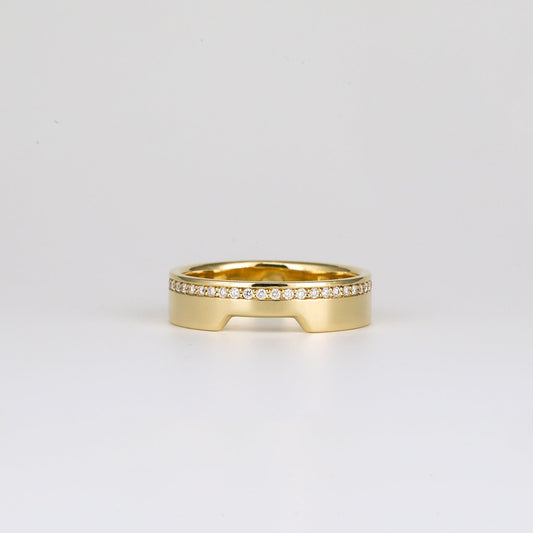 0.09 TCW Round CVD Diamond Contour Wedding Band