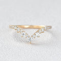 0.25 TCW Round Moissanite V-Shape Pave Wedding Band