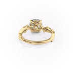 2 CT - 3 CT Round Cut Hidden Halo Twig Style Pave Moissanite Engagement Ring