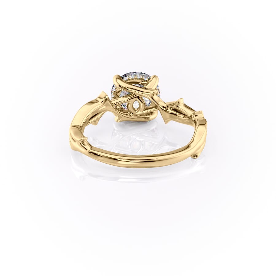 2 CT - 3 CT Round Cut Hidden Halo Twig Style Pave Moissanite Engagement Ring