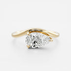 1 CT - 2 CT Pear Cut Floated Solitaire Moissanite Engagement Ring