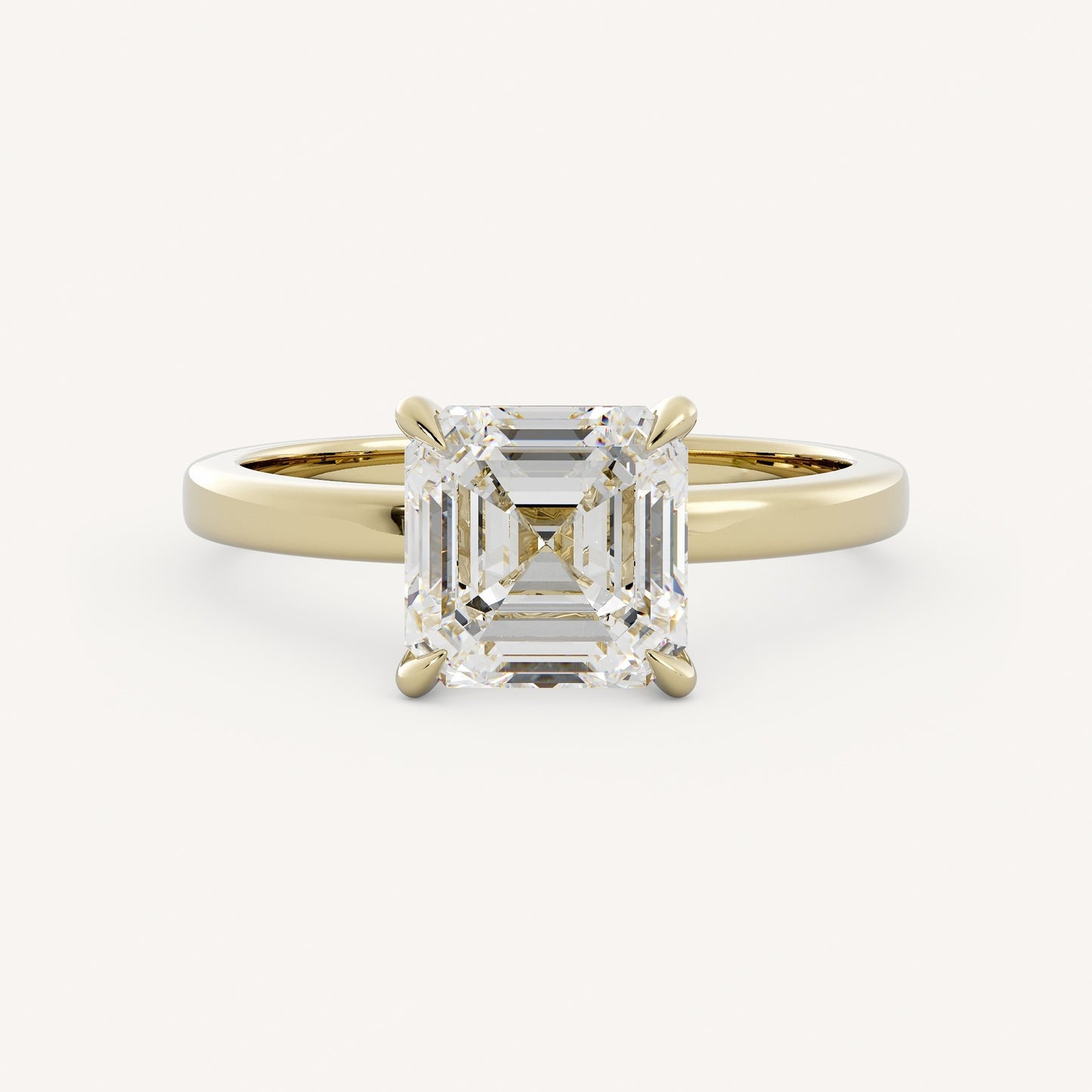 1.25 CT - 3 CT Asscher Cut Lab grown Diamond Solitaire Engagement Ring