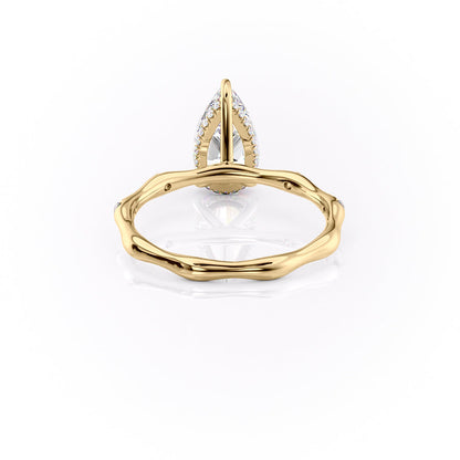2 CT - 3 CT Pear Cut Hidden Halo Dainty Moissanite Engagement Ring