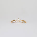 0.38 TCW Round & Pear CVD Diamond Chevron Wedding Band