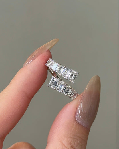 Emerald CVD Diamond Open Wedding Band