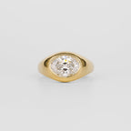 2.18 CT Oval Cut Lab grown Diamond Flush Setting Engagement Ring