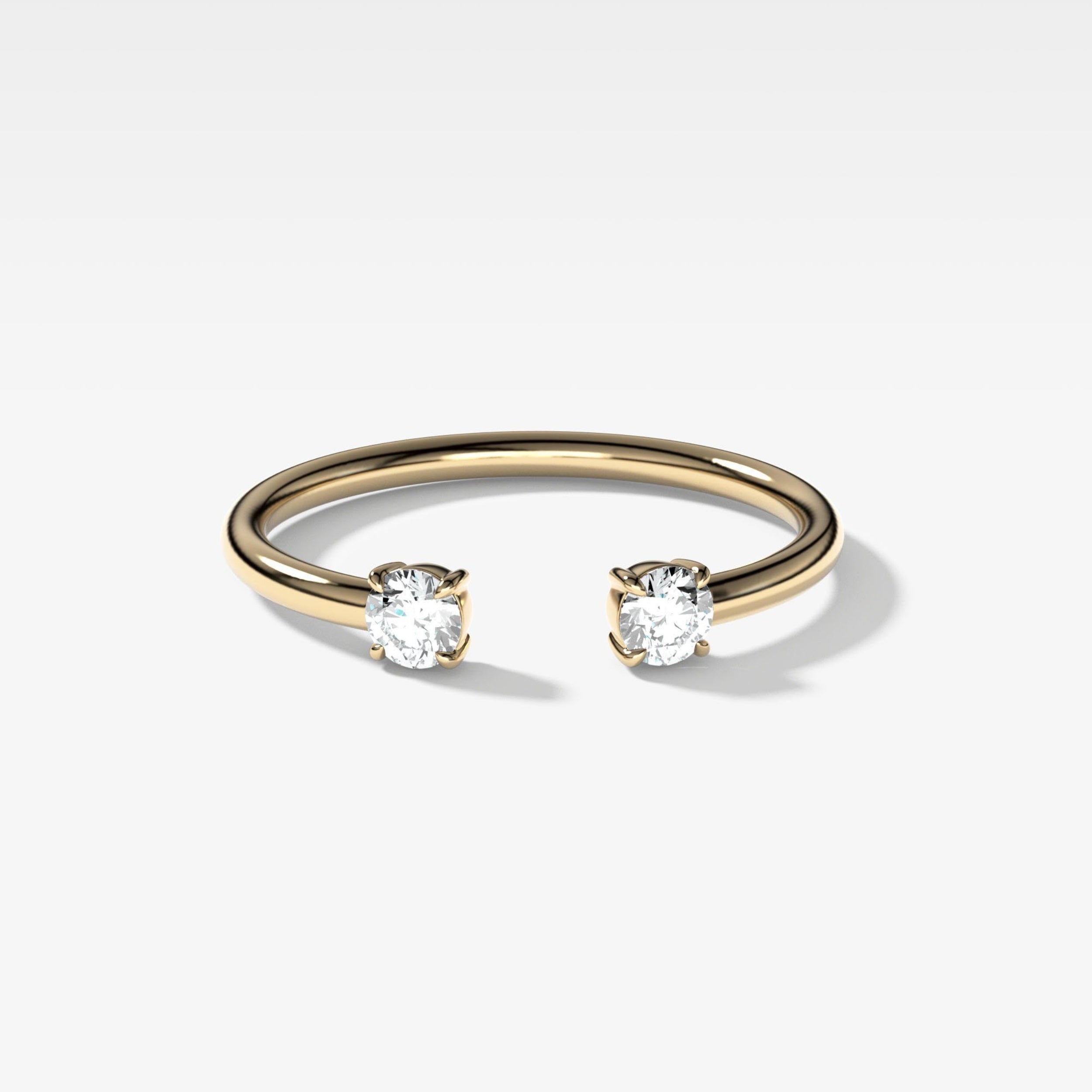 0.2 TCW Round CVD Diamond Claw Open Wedding Band