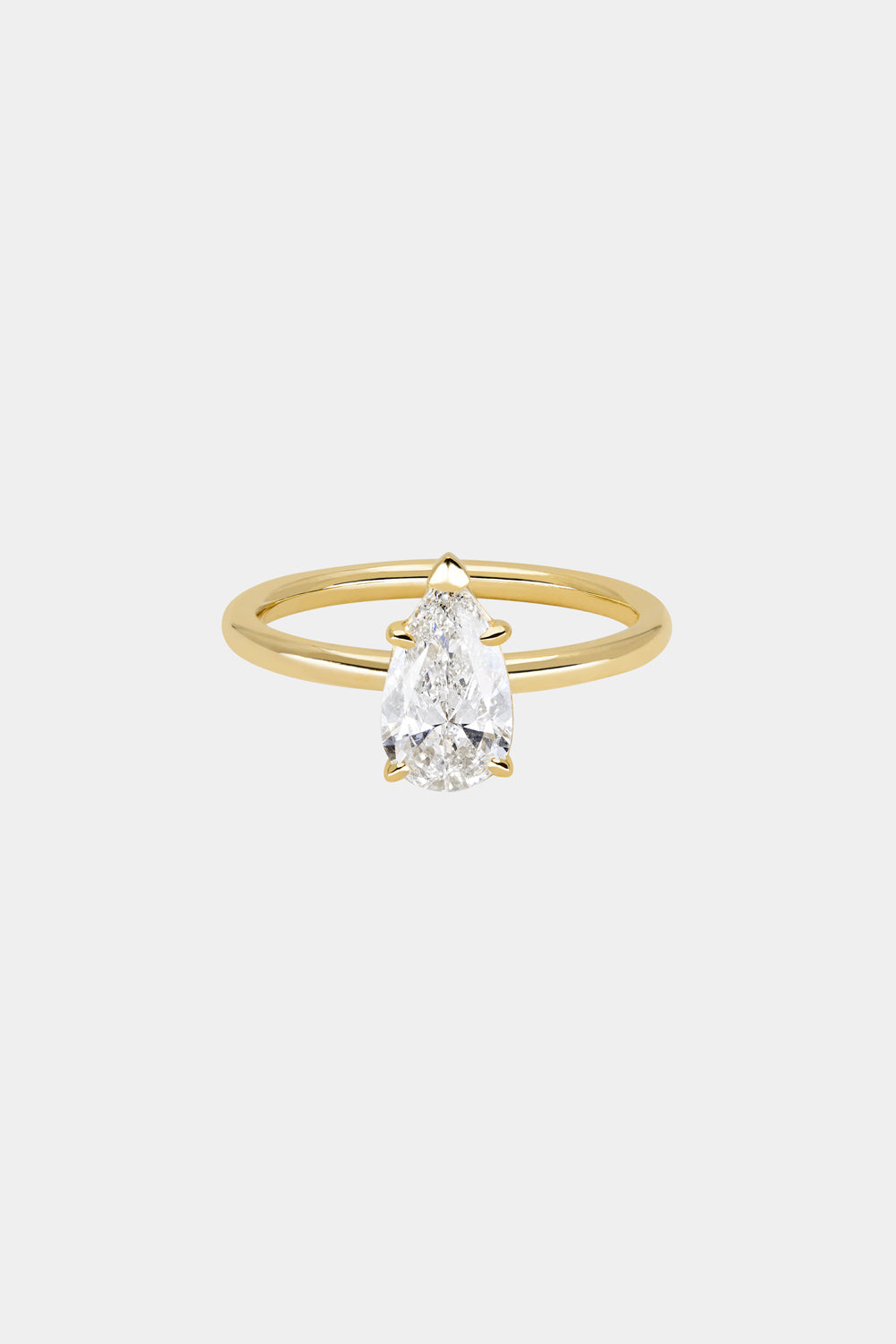 1 CT - 2 CT Pear Cut Lab grown Diamond Solitaire Engagement Ring
