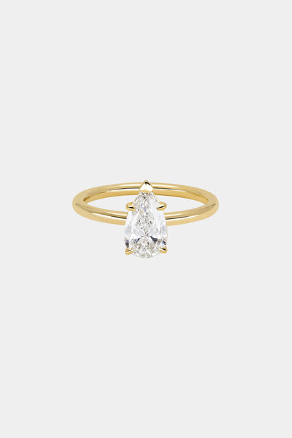 1 CT - 2 CT Pear Cut Lab grown Diamond Solitaire Engagement Ring