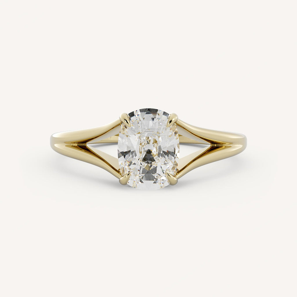 1 CT - 2 CT Oval Cut Lab grown Diamond Split Shank Solitaire Engagement Ring