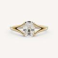 1 CT - 2 CT Oval Cut Lab grown Diamond Split Shank Solitaire Engagement Ring