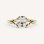 1 CT - 2 CT Oval Cut Lab grown Diamond Split Shank Solitaire Engagement Ring