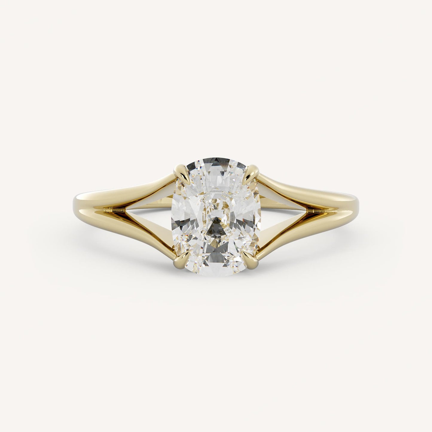 1 CT - 2 CT Oval Cut Lab grown Diamond Split Shank Solitaire Engagement Ring