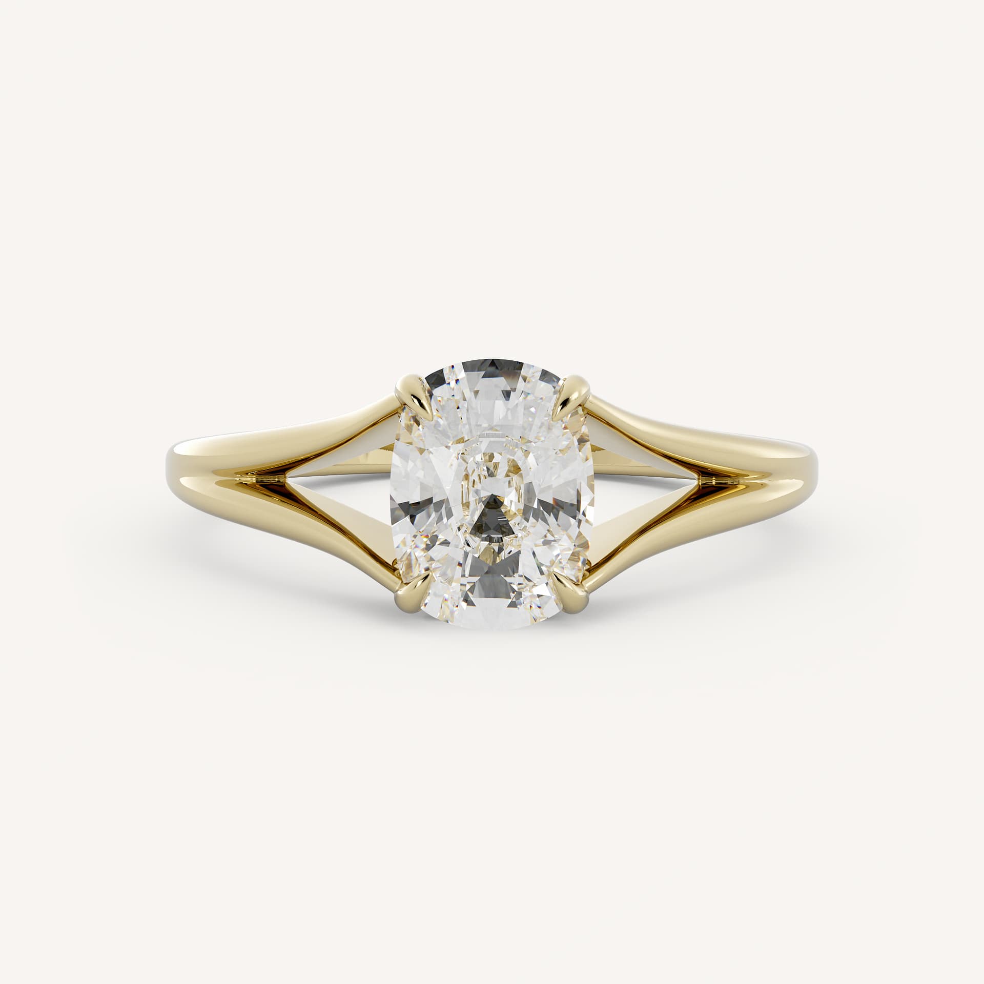 1 CT - 2 CT Oval Cut Lab grown Diamond Split Shank Solitaire Engagement Ring