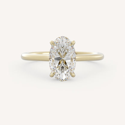 1 CT - 3 CT Elongated Oval Cut Lab grown Diamond Solitaire Engagement Ring