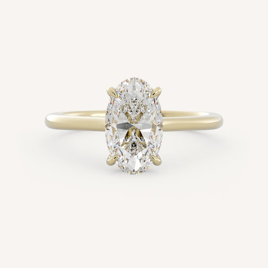 1 CT - 3 CT Elongated Oval Cut Lab grown Diamond Solitaire Engagement Ring