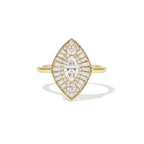 0.4 CT Marquise Cut Moissanite Marquise Shape Mosaic Engagement Ring